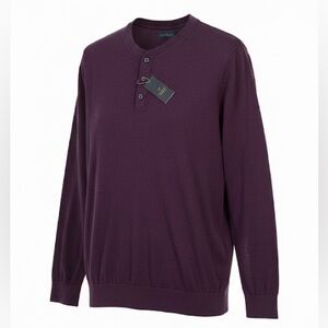Denver Hayes Men’s Brand New Dark Purple Button Up Knit Sweater Size Xlarge NWT